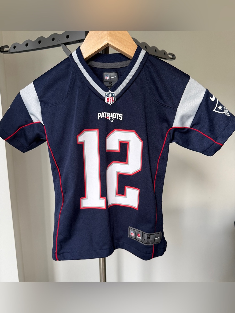 NFL Patriots Kids Navy Blue #12 Jersey by Nike